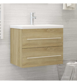 Armoire d'évier avec lavabo intégré Chêne sonoma Aggloméré