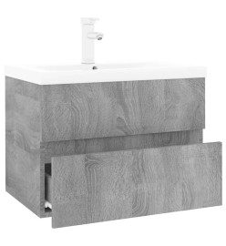 Meuble lavabo avec bassin intégré Sonoma gris Bois d'ingénierie