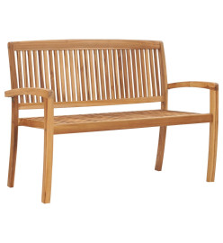 Banc de jardin empilable et coussin 128,5cm Bois de teck massif