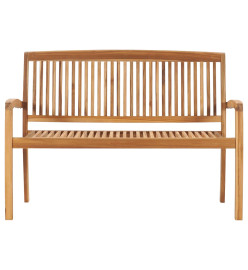 Banc de jardin empilable et coussin 128,5cm Bois de teck massif