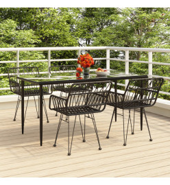 Mobilier à dîner de jardin 5 pcs Noir Résine tressée