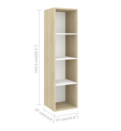 Ensemble de meuble TV 3 pcs Blanc et chêne sonoma Aggloméré