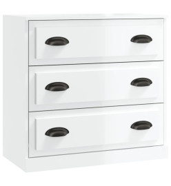 Buffets 2 pcs blanc brillant bois d'ingénierie