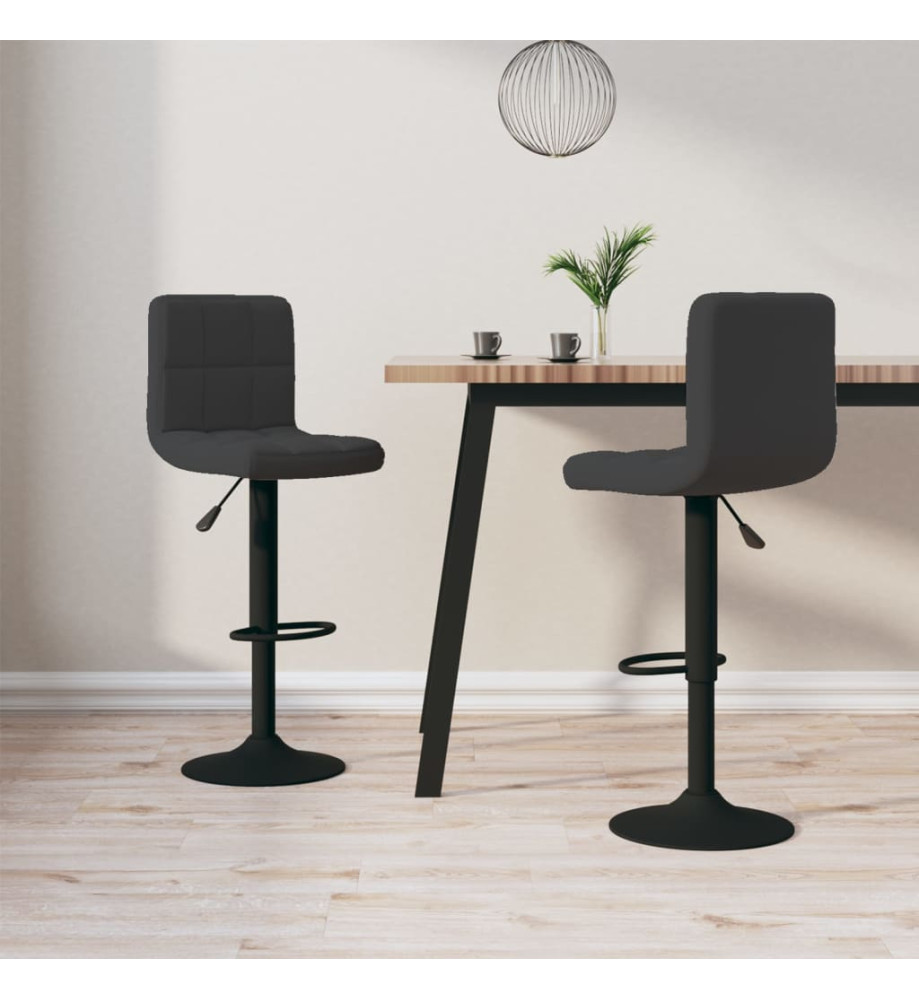 Tabourets de bar lot de 2 noir velours