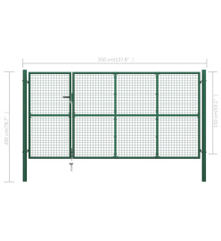 Portillon Acier 350x150 cm Vert