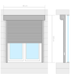 Volet roulant aluminium 80x100 cm blanc
