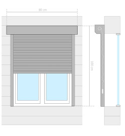 Volet roulant aluminium 80x100 cm blanc
