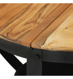 Table basse Ø 68x43 cm bois massif acacia et fer