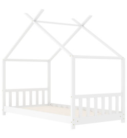 Cadre de lit d'enfant Blanc Bois de pin massif 70x140 cm