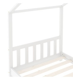 Cadre de lit d'enfant Blanc Bois de pin massif 70x140 cm