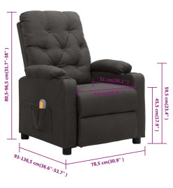 Fauteuil de massage Gris foncé Tissu