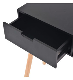 Table console Bois de pin massif 80 x 30 x 72 cm Noir