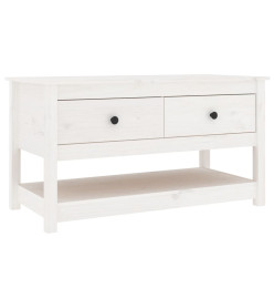 Table basse Blanc 102x49x55 cm Bois massif de pin