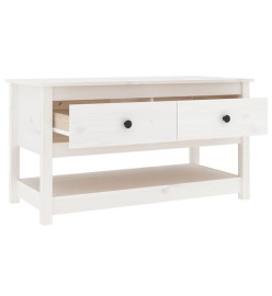 Table basse Blanc 102x49x55 cm Bois massif de pin