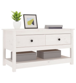 Table basse Blanc 102x49x55 cm Bois massif de pin