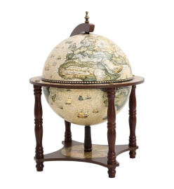 Support à vin bar forme globe Marron Bois d'eucalyptus massif