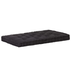 Coussin de plancher de palette Coton 120x80x10 cm Noir