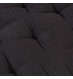 Coussin de plancher de palette Coton 120x80x10 cm Noir