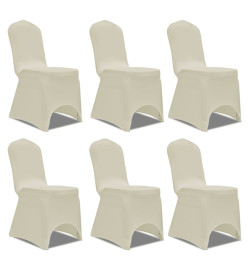 Housses élastiques de chaise Crème 12 pcs