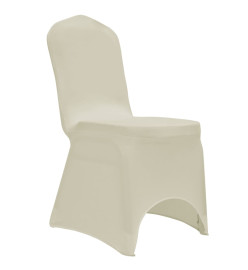 Housses élastiques de chaise Crème 12 pcs