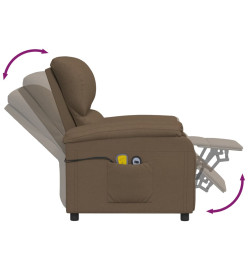 Fauteuil électrique de massage Marron Tissu