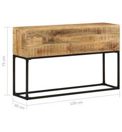 Table console 120x30x75 cm Bois de manguier brut