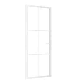 Porte intérieure 83x201,5 cm Blanc Verre ESG et aluminium