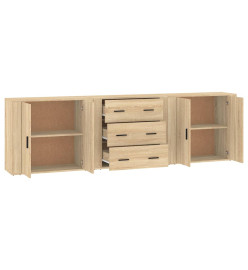 Buffets 3 pcs Chêne sonoma Bois d'ingénierie