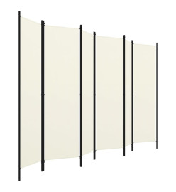 Cloison de séparation 6 panneaux Blanc crème 300x180 cm