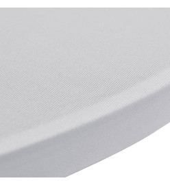 Housse de table Ø 70 cm Blanc extensible 2 pcs