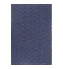 Tapis rectangulaire Bleu marine 120x180 cm Coton