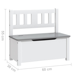 Ensemble de table et chaises enfants 4 pcs Blanc et gris MDF