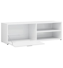 Meuble TV Blanc brillant 120x34x37 cm Aggloméré