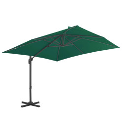 Parasol déporté avec mât en aluminium Vert 300x300 cm