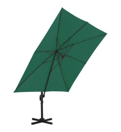 Parasol déporté avec mât en aluminium Vert 300x300 cm