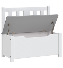 Banc de rangement pour enfants Blanc et gris 60x30x55 cm MDF