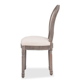 Chaises à manger lot de 6 crème tissu