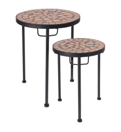 ProGarden Ensemble de tables d'appoint 2 pcs avec dessus en mosaïque