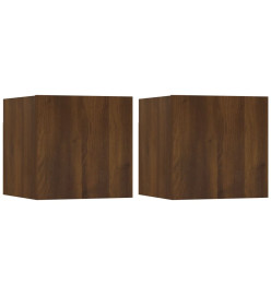 Meubles TV muraux 2 pcs Chêne marron 30,5x30x30 cm