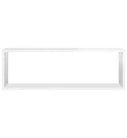 Étagère cube murale 2 pcs Blanc brillant 80x15x26,5cm Aggloméré