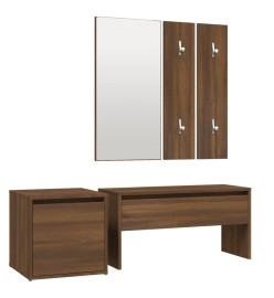 Ensemble de meubles de couloir Chêne marron Bois d'ingénierie