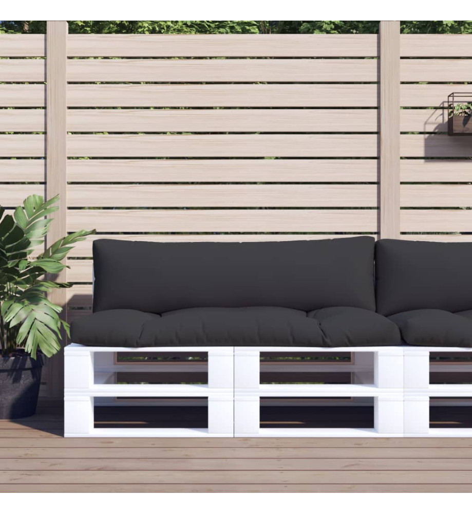 Coussins de palette 2 pcs noir tissu Coussins de palette 2 pcs noir tissu