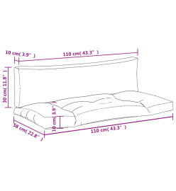 Coussins de palette 2 pcs noir tissu