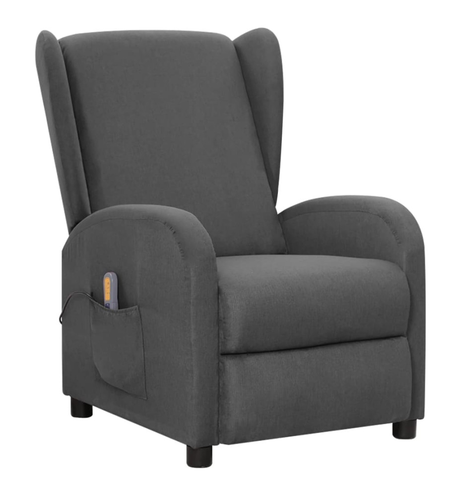 Fauteuil de massage Gris foncé Tissu