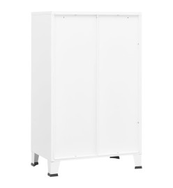 Coffre de rangement industriel Blanc 70x40x115 cm Métal