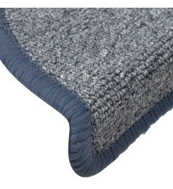 Tapis de marches d'escalier 15 pcs Gris clair et bleu 65x24x4cm