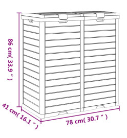 Poubelle d'extérieur marron clair 78x41x86 cm polypropylène