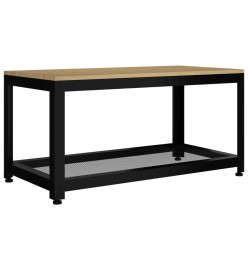 Table basse Marron clair et noir 90x45x45 cm MDF et fer