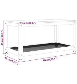 Table basse Marron clair et noir 90x45x45 cm MDF et fer