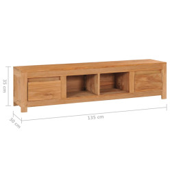 Meuble TV 135x30x35 cm bois de teck massif